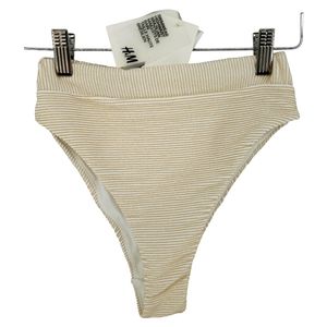 H&M High Waisted Swim Bottom NWT in White Gold Size 2